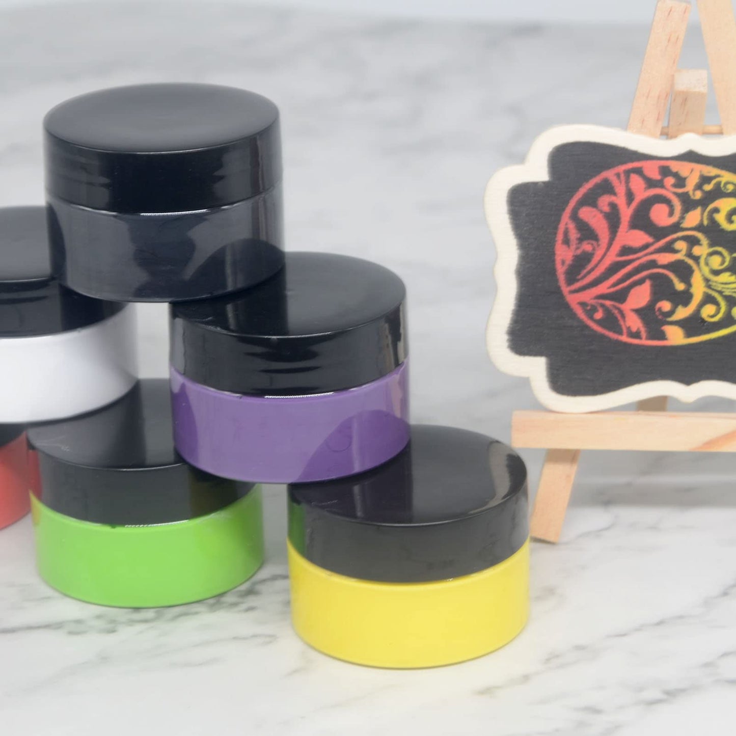 BOOLOOEN Chalk Paste Chalk Paste for Silk Screen Stencils .Screen Printing Ink ,Pigment for Wood, T-Shirts, Fabric, Chalkboard DIY Home Decor (12 Bottles)