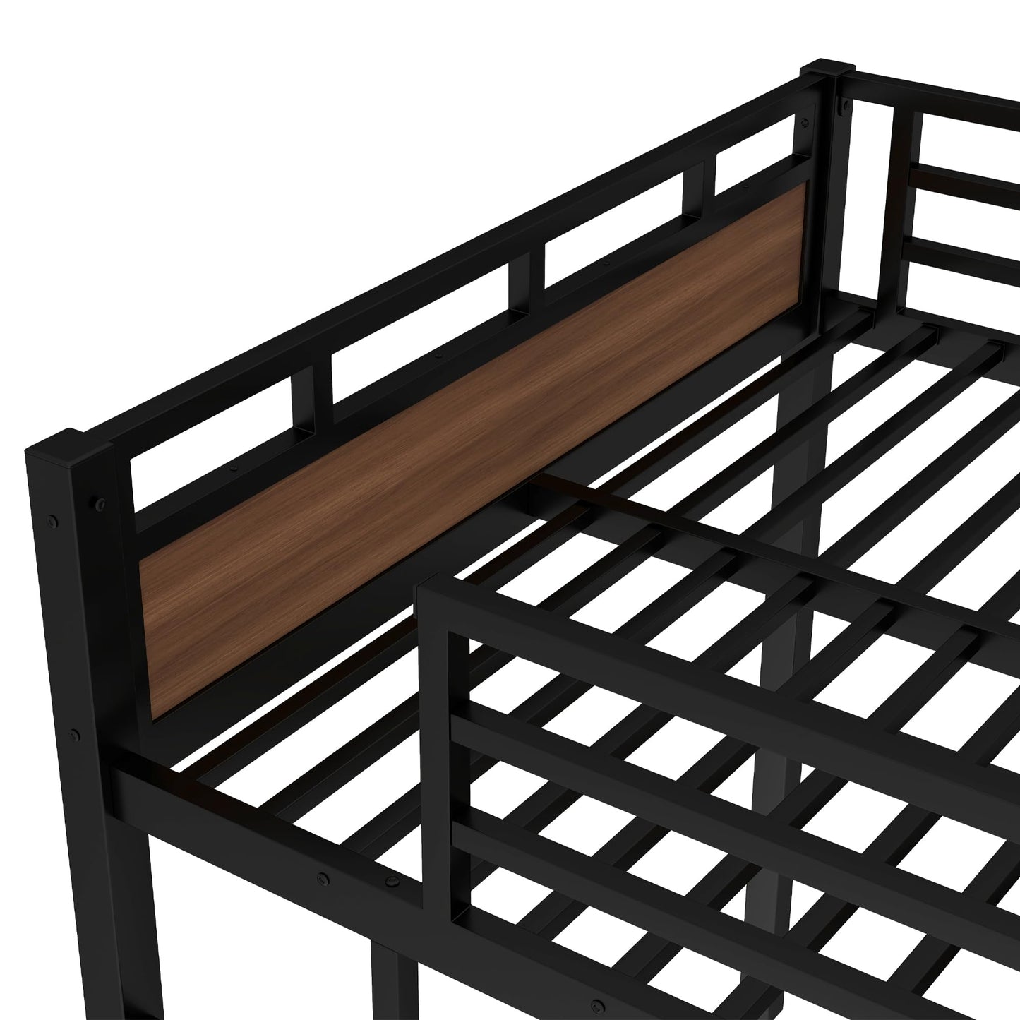 Bellemave Detachable Bunk Bed Full Over Full, Metal Bunk Bed with Guardrails, Full Size Loft beds for Kids, Teens & Adults(Walnut Color)