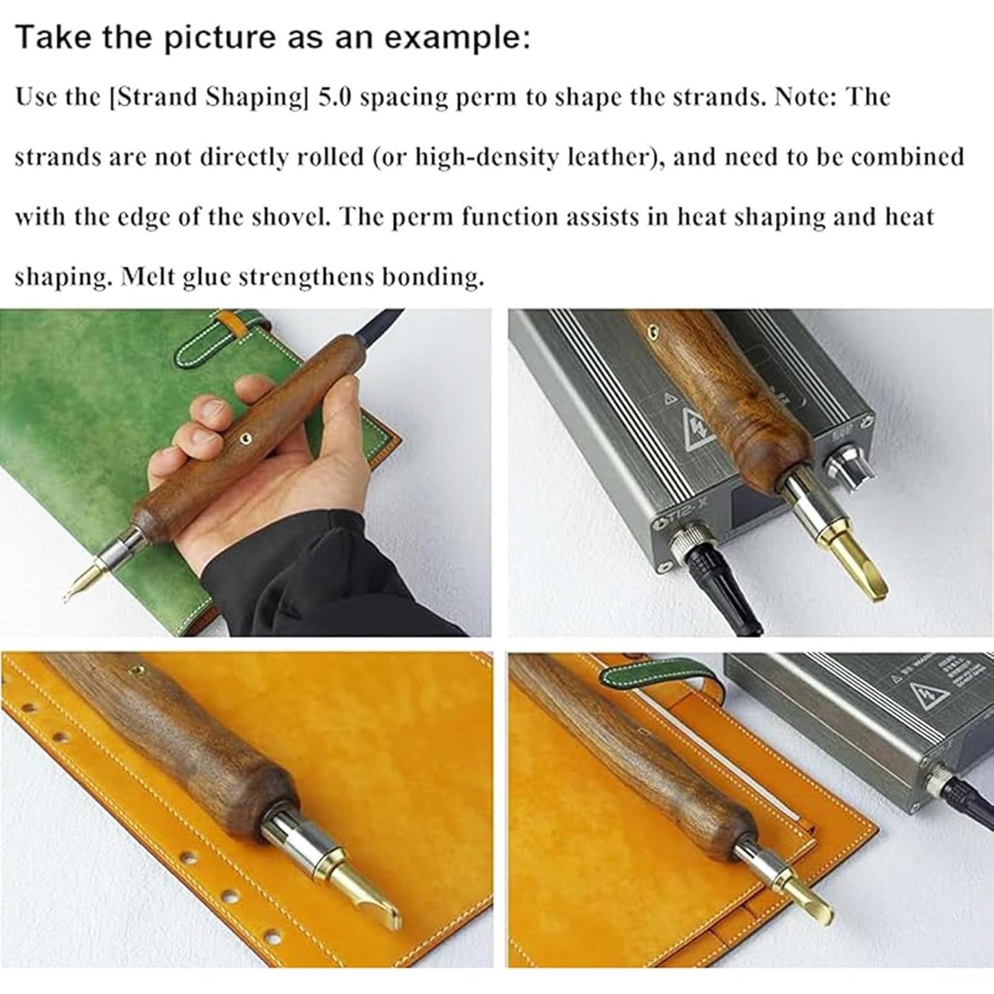 Skiving Machine/Electric Leather Edge Creaser/Digital Craft Tool 80-480°C with 14 Tips M5 for Efficient Galanteria and Finishing of Edges on Straps and Hide Material(One)