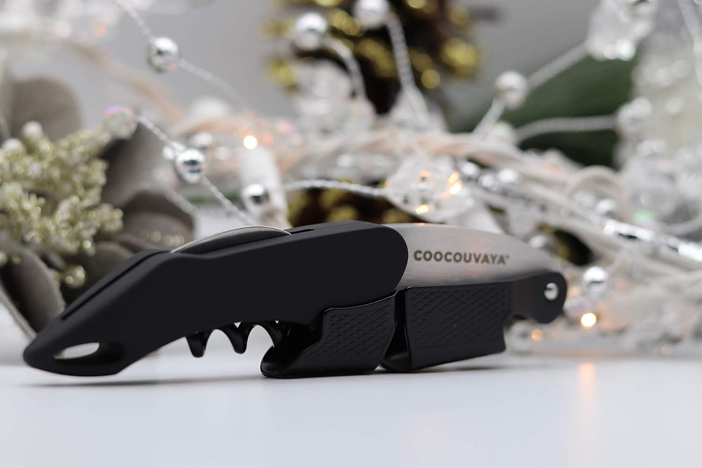 Wise Products Premium Corkscrew Wine Bottle Opener, Black Edition for Wine Lovers, Eco-Friendly Pouch (1 PACK)