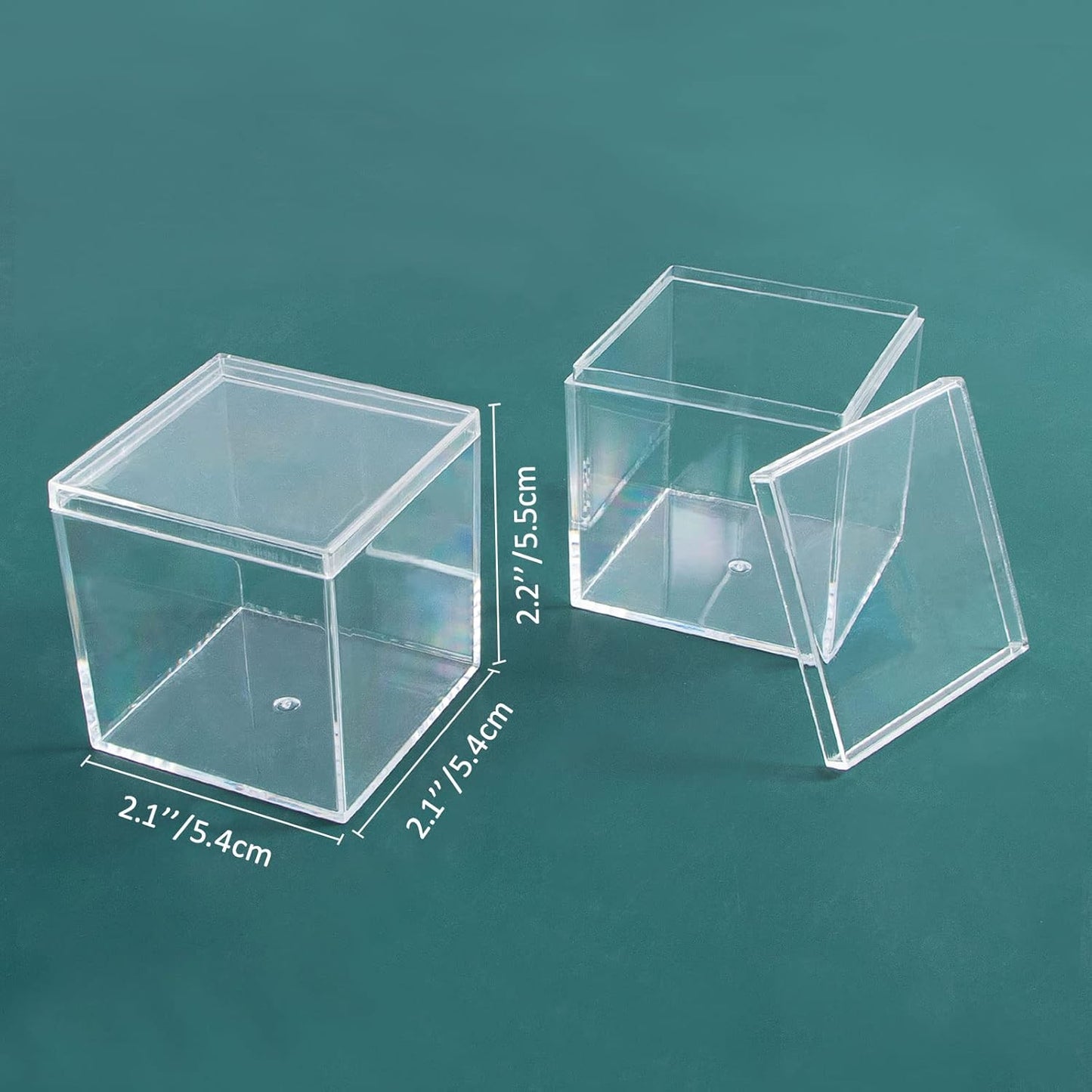 6 Packs Clear Acrylic Plastic Box with Lids, Small Square Containers for Candy, Pill, and Jewelry