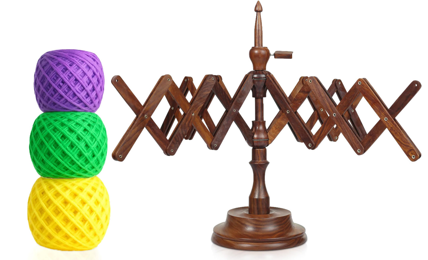 Bhartiya Handicrafts Wooden Yarn Swift Table Top Knitting & Crochet Accessories | Umbrella Holder - Hand Operated Knitting Winding Tools Wool Winder (Yarn Swift)