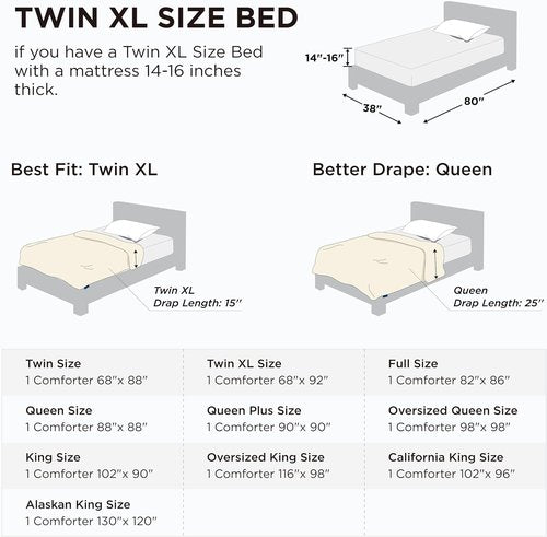 Bedsure Comforter Duvet Insert - All-Season Twin XL Quilted Down Alternative Bedding, Dark Slate Blue, 92 x 68 Inches