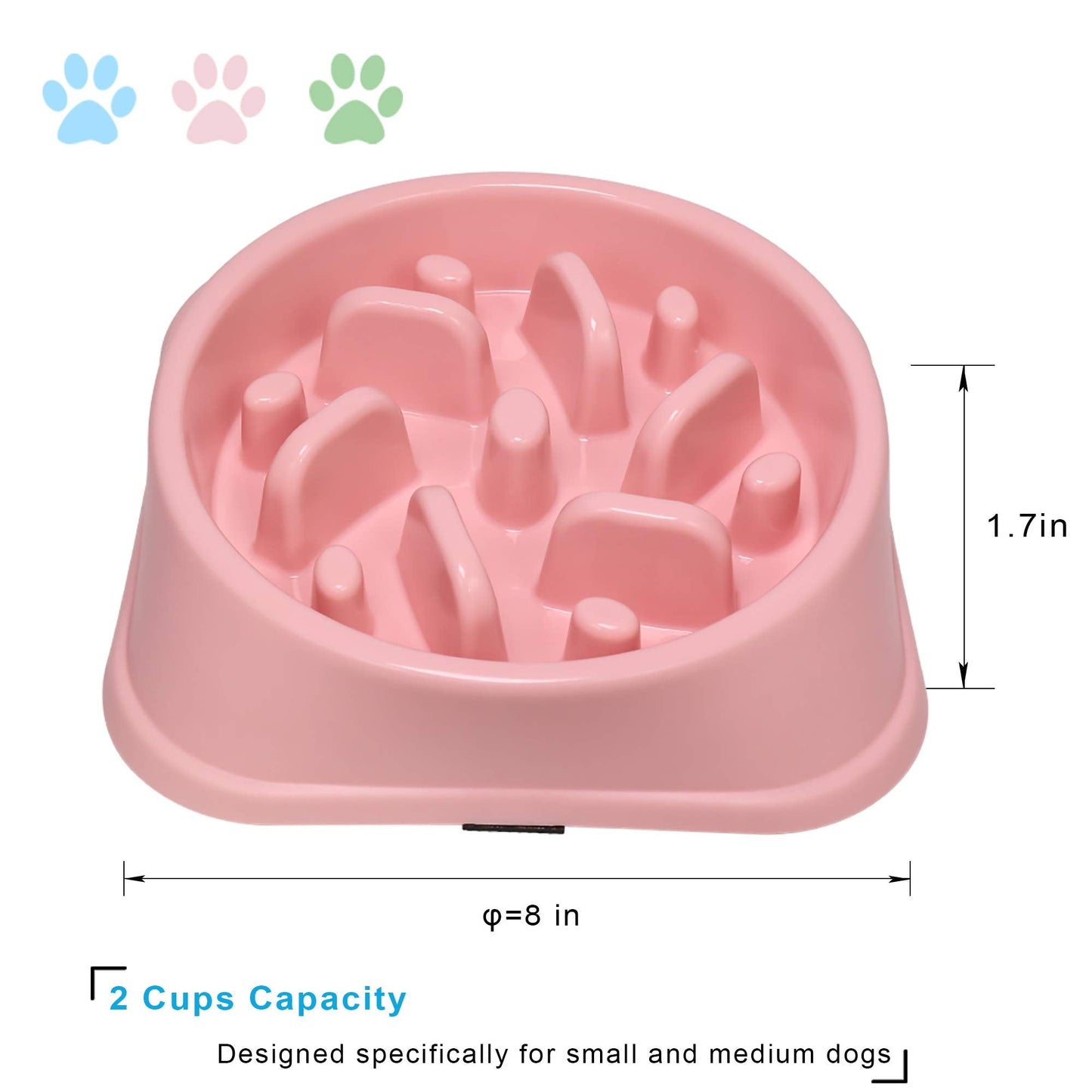 UPSKY Slow Feeder Small Dog Bowl - Anti-Slip Puzzle Bowl Feeder, Interactive Bloat Stop, Anti-Choking (12-70 lbs)