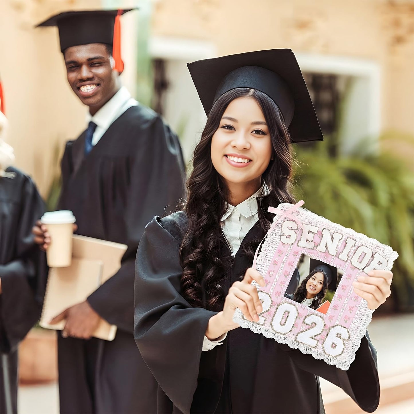ForraFun Pink Graduation 2026 Scrapbook Album 8" x 8" Class of 2026 Senior Year Memory Book DIY Kit Photo Album Scrapbook for Senior High School College Graduates Customized Graduation Gift 60 Pages