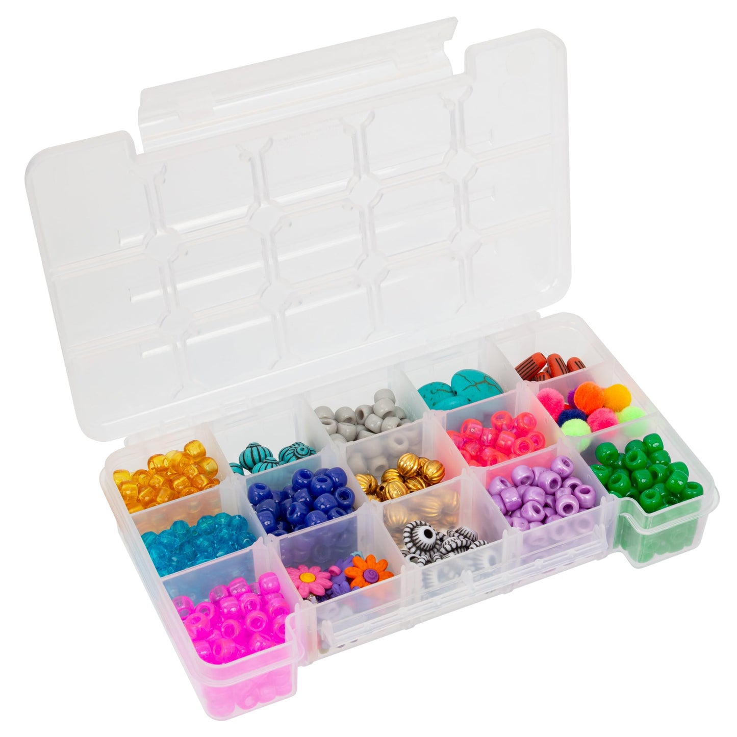 Akro-Mils 05705 Plastic Portable Parts Storage Case for Hardware and Crafts with Hinged Lid and 4 Adjustable Dividers, (8-3/8-Inch x 5-Inch x 1-5/8-Inch), Small, Clear