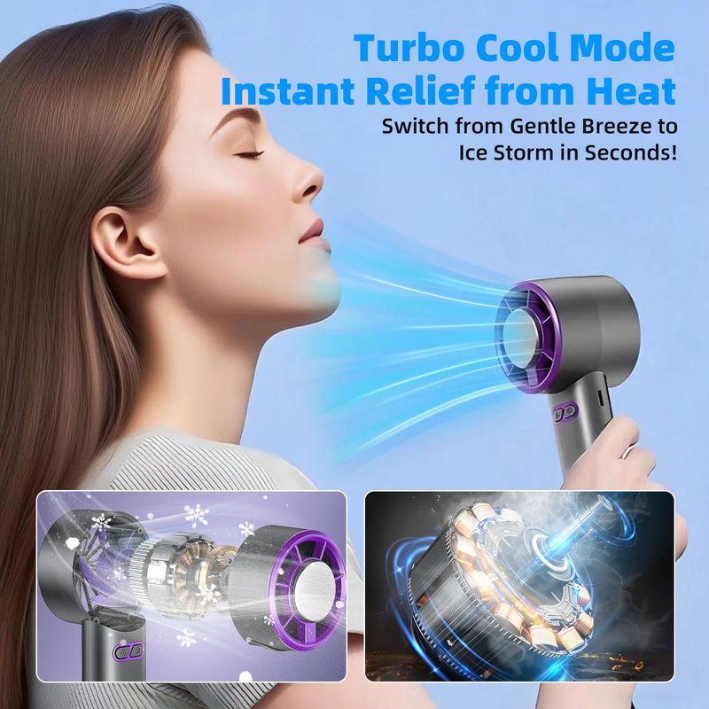 Uselective Personal Hand held Fan -Y32 Pro I portable Mini Fan with Long Battery Performance - Ultra-Quiet for New Cooling Technology - Perfect Summer Gift for Travel & Outdoors(purple)