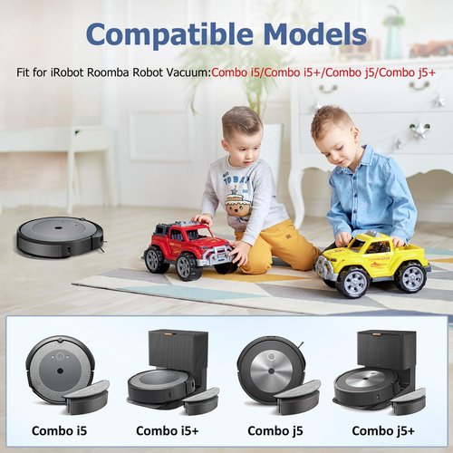 6 Pack Replacement Mop Pads for irobot Roomba Combo i5 & j5 Series i5+ j5+ Robot Vacuum Cleaner Mop Pads Combo Microfiber Cleaning Pads, Replacement Accessories