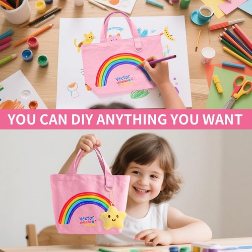 KIDJFGG 1 Pack Small Canvas Tote Bag, Mini Totes Bags Bulk for Women, DIY Blank Reusable Cute Sublimation Tote Bag with Handles & D Ring for Party Favors, Wedding Gifts & Mother's Days (Pink)