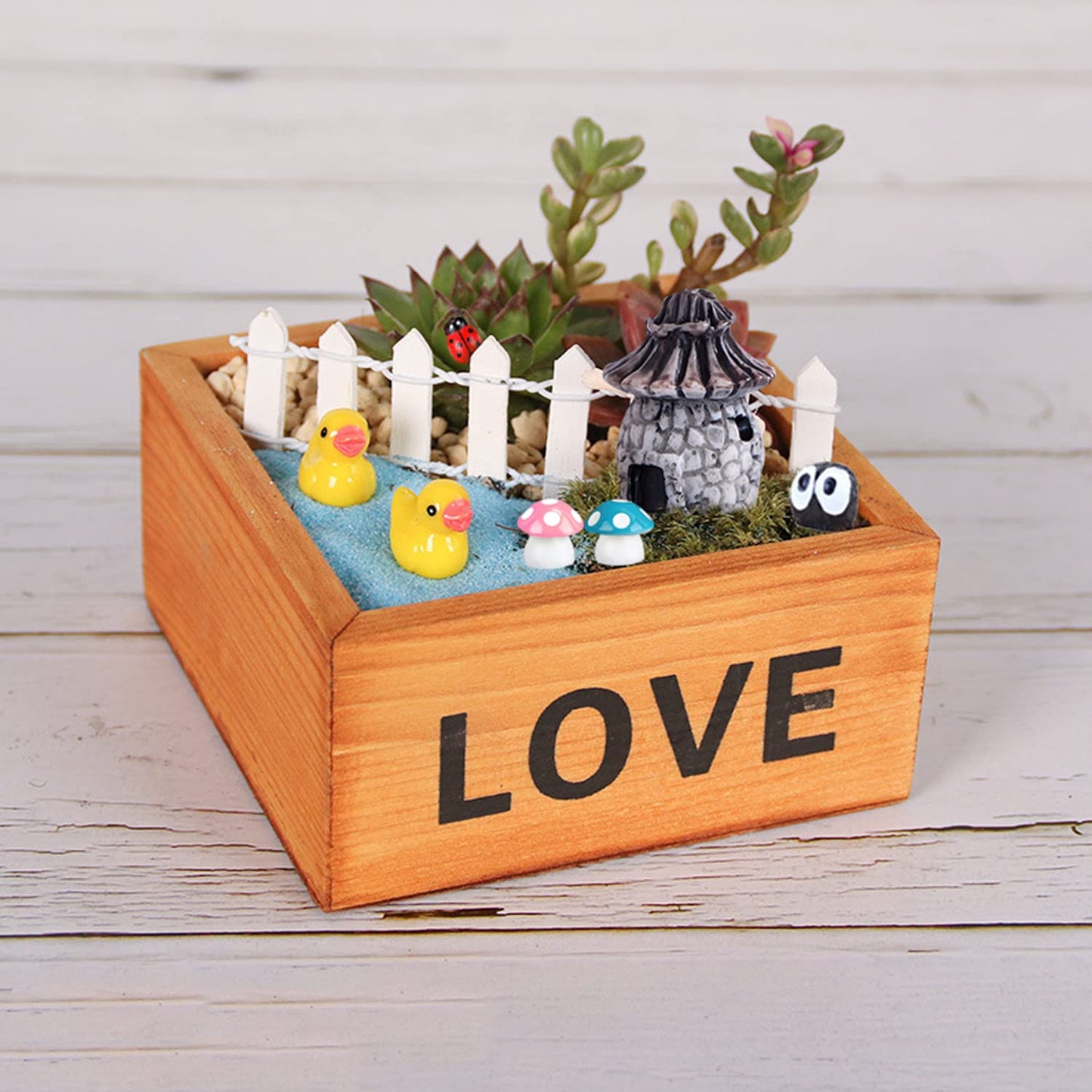 105 Miniature Fairy Garden Accessories, Fairy Garden Kit, Fairy Garden Animals, Miniature Figurines, Micro Landscape Ornaments Kit, Garden DIY Kit for Dollhouse Decoration Plant House Decor