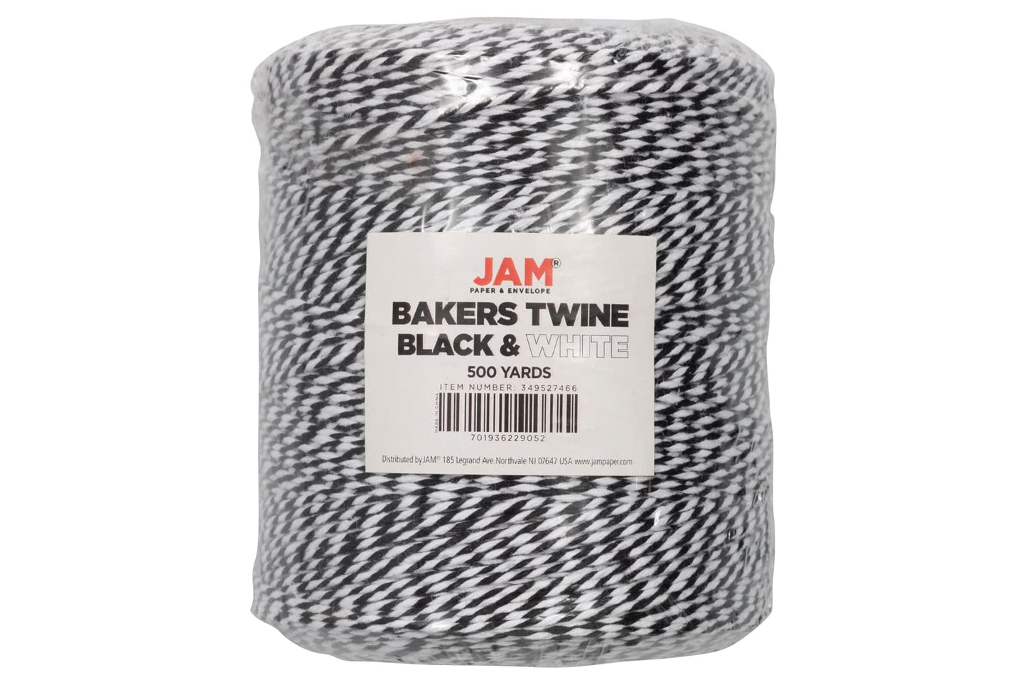 JAM PAPER Twine - Black & White Baker's Twine - 500 Yards - Sold Individually