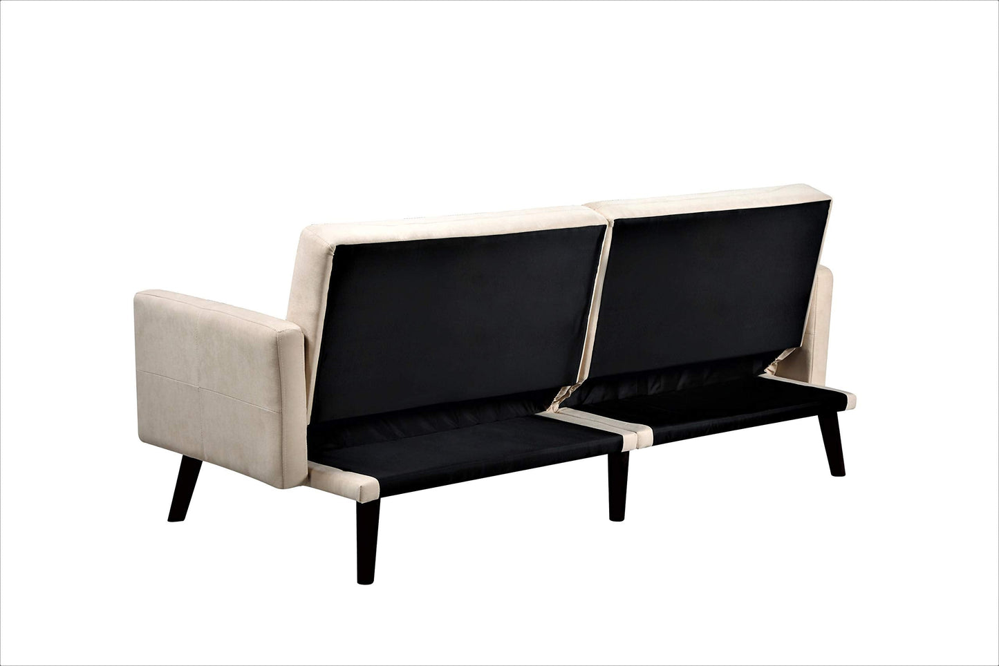 Container Furniture Direct Hasan Fabric Upholstered Living Room Tufted Sleeper Sofa, 79", Full, Beige