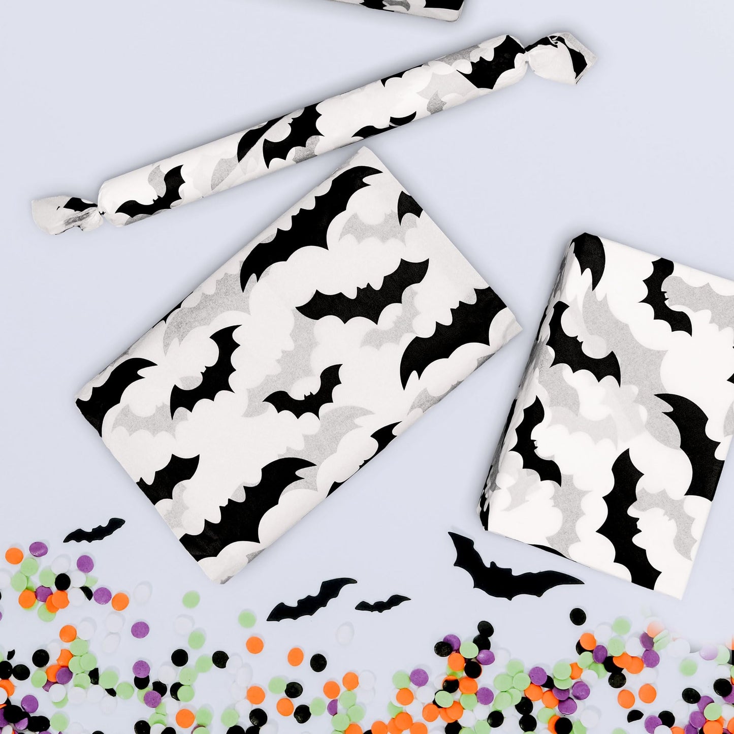 Hi Sasara 100 Black Bat Halloween Tissue Paper, 14 x 20 inch, Perfect for Gift Bags and Party Decorations