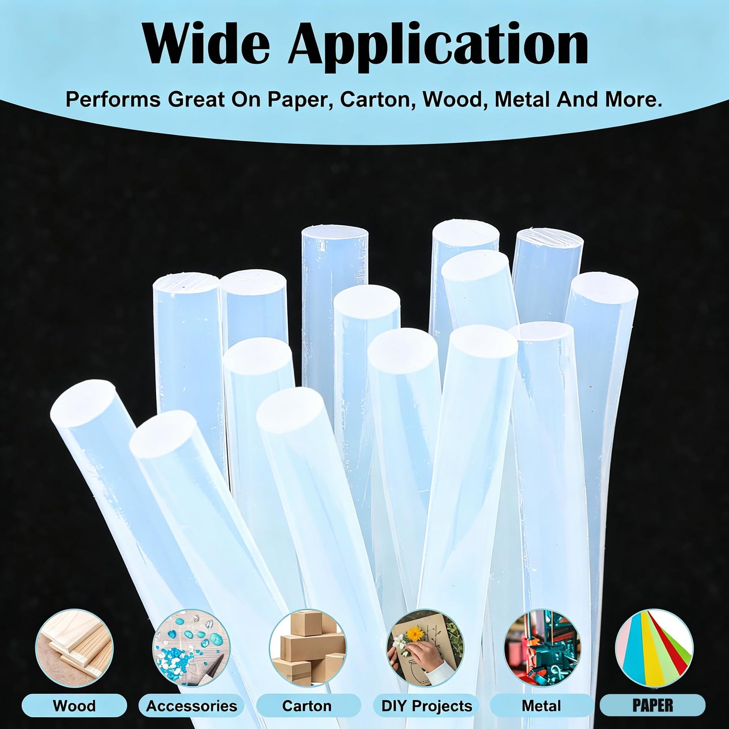 200 Pack Mini Hot Glue Sticks, Clear Glue Gun Sticks, 4 Inch and 7 mm Diameter High Viscosity All-Purpose Glue Stick,Compatible with Most Mini Glue Guns