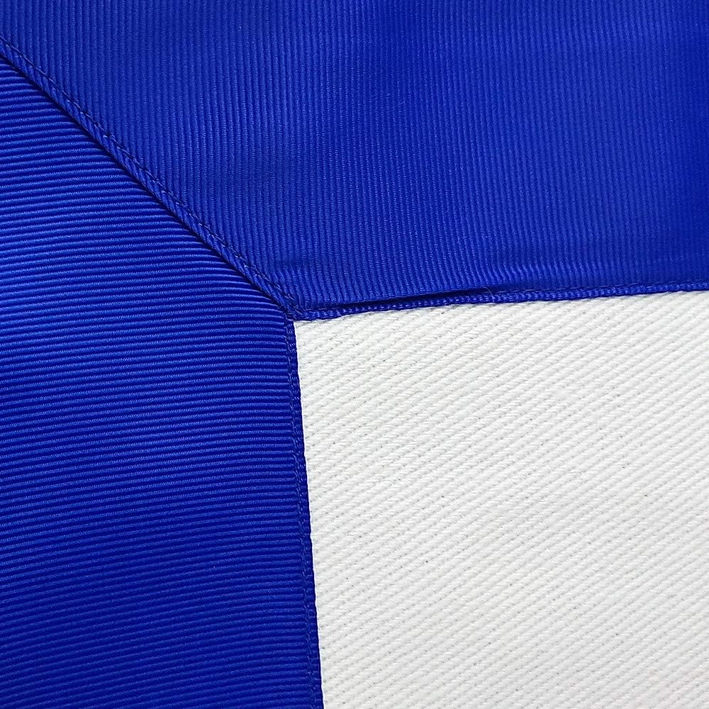 Masonic Master Mason Blue Lodge Apron, White Cloth with Blue Grosgrain Ribbon Border