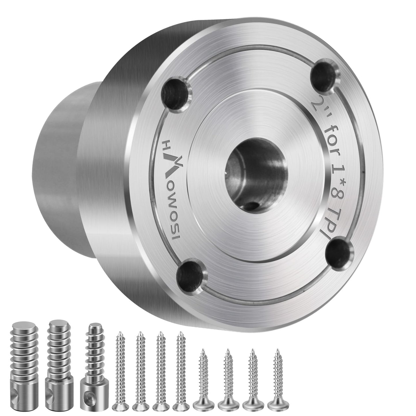 2" Steel Wood Lathe Faceplate,Faceplate for Wood Lathe,Lathe Face Plate Fit for 1" x 8TPI Spindle with Screwchuck