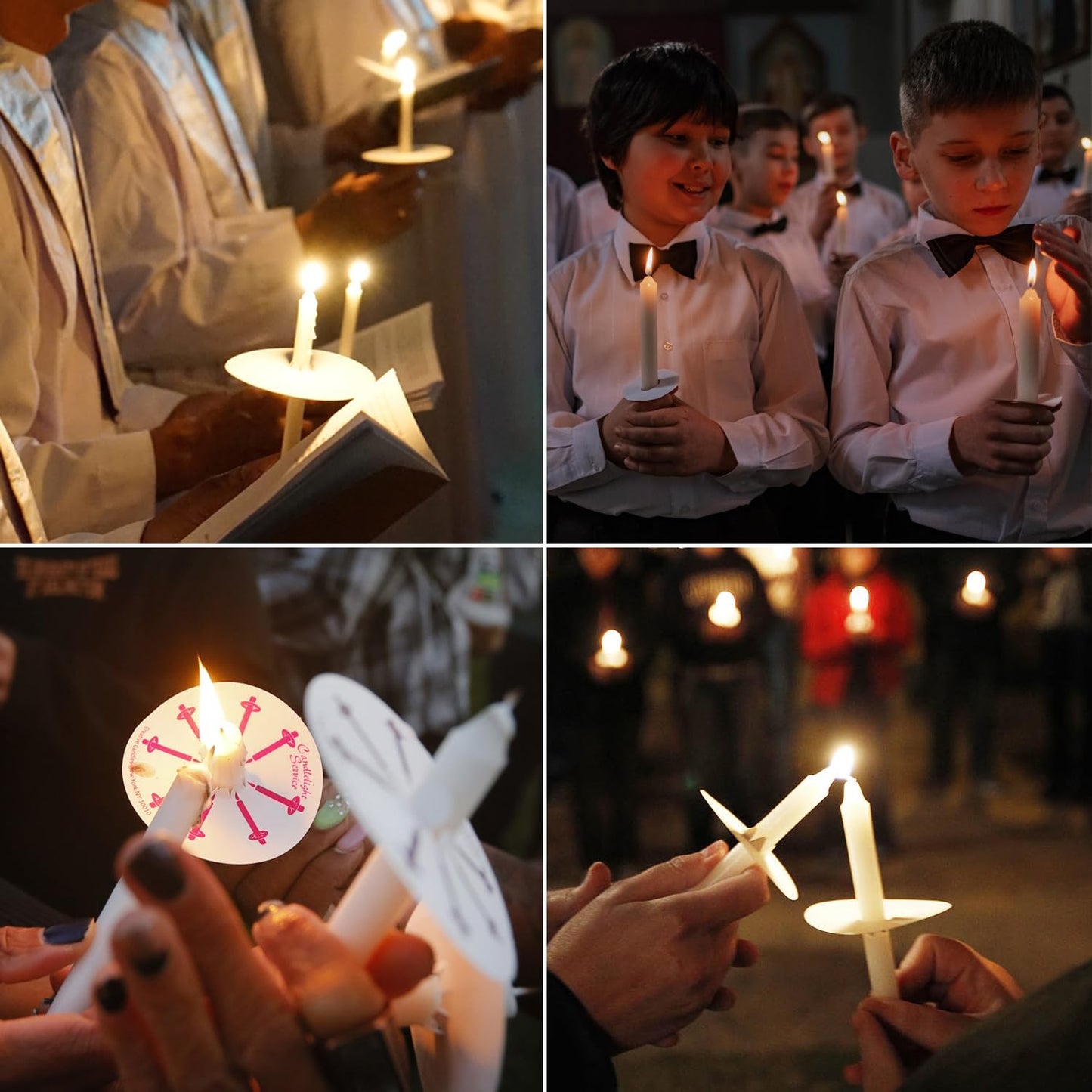 100Pack 4inch White Church Service Taper Candles with 3 Inch Paper Drip Catchers,Smokeless and Unscented | Ideal for Prayers, Vigil,Memorial Services, Religion,Shabbat, Prayer Candles