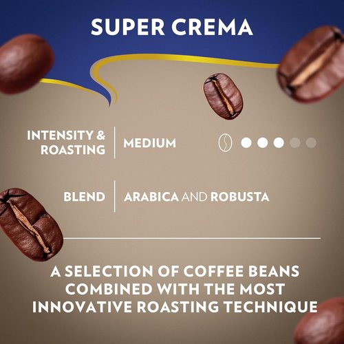 Lavazza Super Crema Capsules - Medium Roast Arabica & Robusta Blend for Nespresso Machines | 10 Count