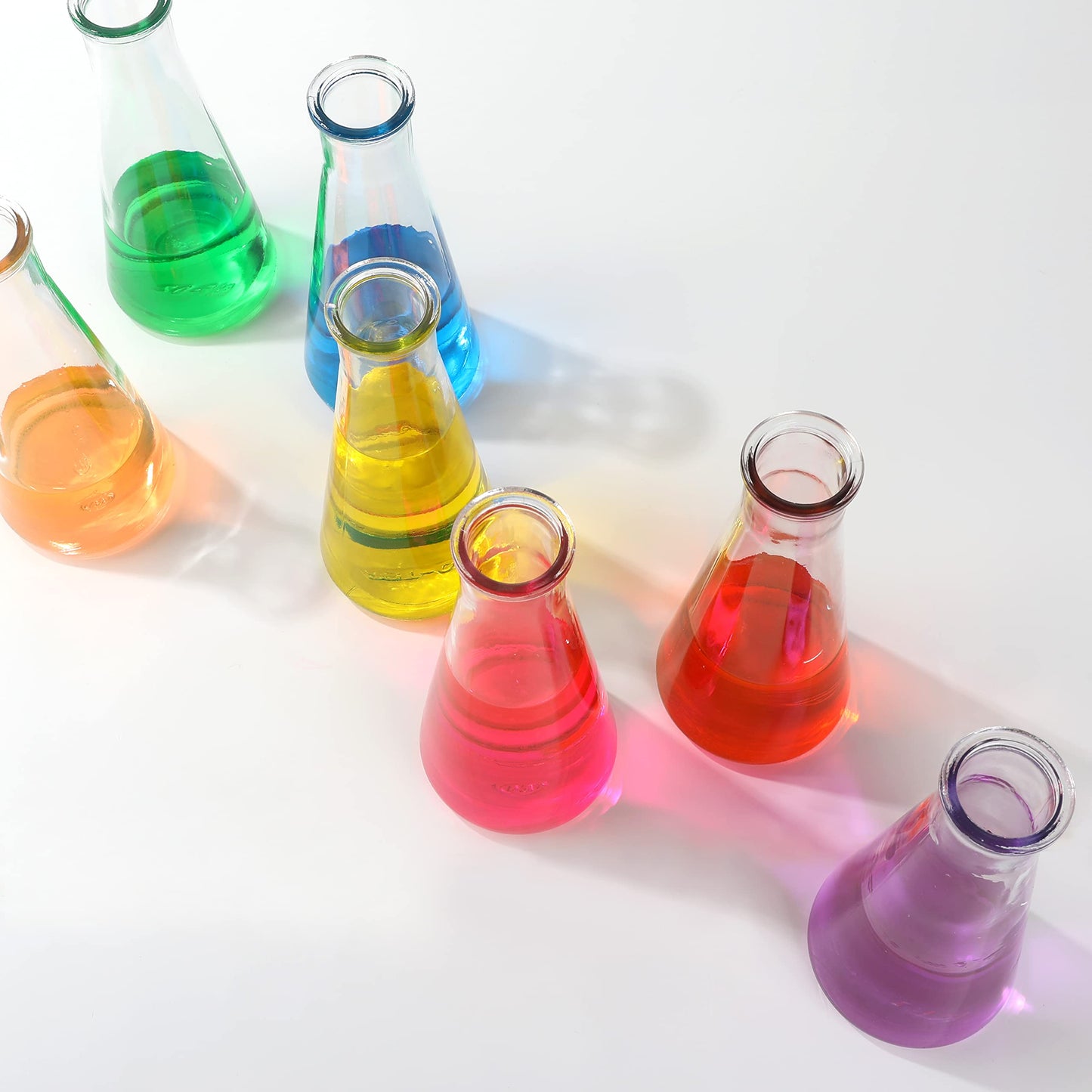 Magic Season Decorative Glass Bottles with Cork Stoppers (350 ml Tapered Bottles / 2 Pcs)