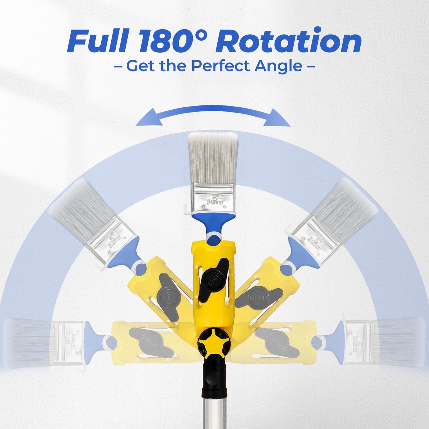 Prozwee Upgraded Multi-Angle Paint Brush Extender Holder,Extension Pole Attachment Fits Most Rollers, Brushes & Scrapers, Easily Reach Ceilings, Walls & Corners