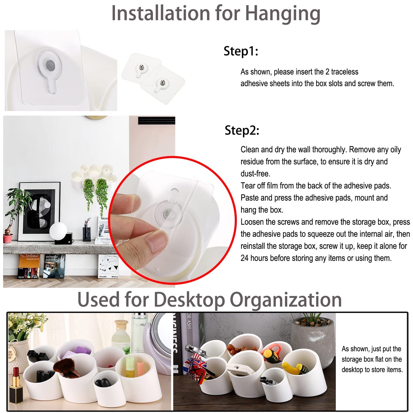 BTSKY Tilting Cylinder Creative Pen Holder, Pen Container, Brush Pot, Combination Desktop Storage Organizer Desk Decoration,Creative Cylinder Hanging Planter Holder Multifunctional Wall-Mounted