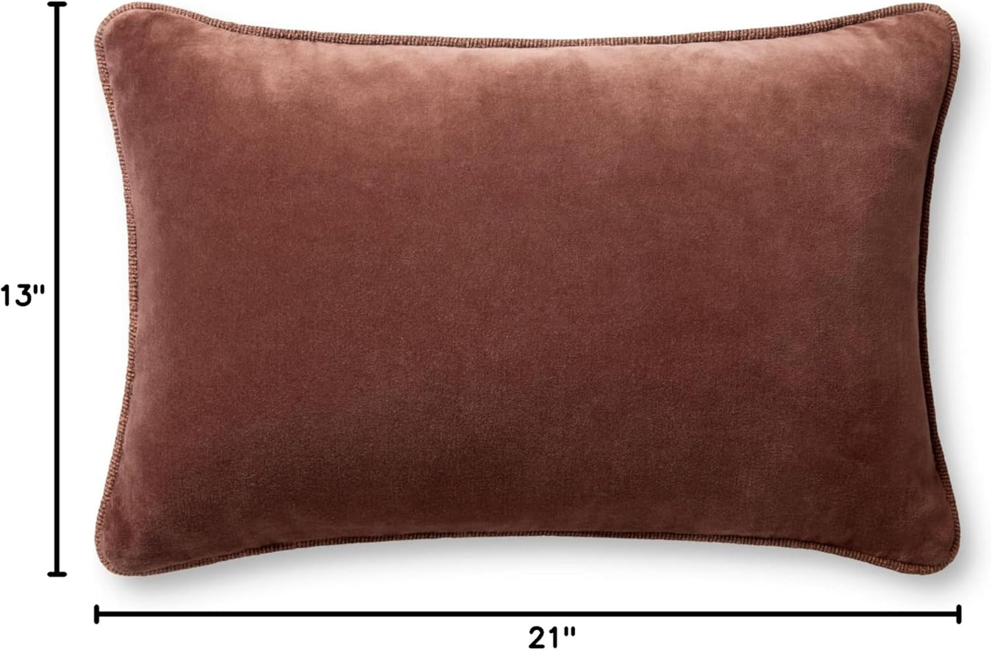 Loloi Liza Pillow - 13'' x 21'' Cover with Down Filling in Cinnamon Color