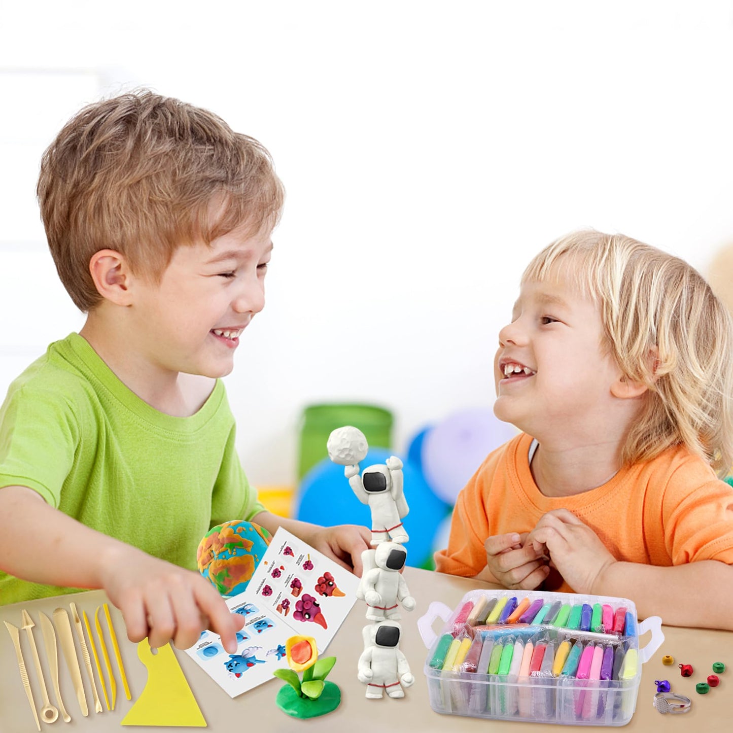 PeacePeo Polymer Clay 110 Colors Non-Sticky Oven Bake Clay 215 Pcs Non-Toxic Modeling Baking Clay for Kids with Sculpting Tools Kit for Adults Beginners Art Craft