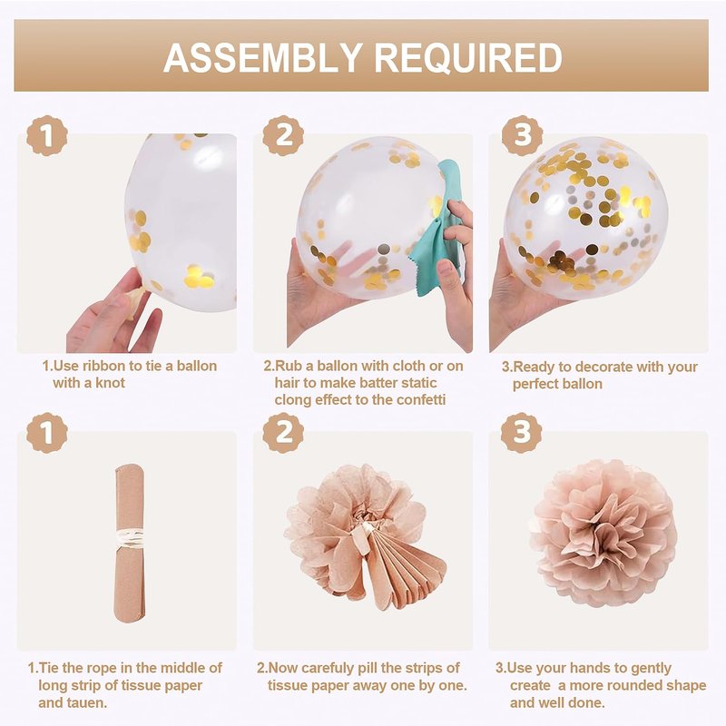 lambent Happy Birthday Decorations Kits for Women Girls,Champagne-Gold Beige Fall Boho Birthday Party Decorations with Foil Balloons,Birthday Banner,Star Banner,Fringe Curtain,Cake Topper
