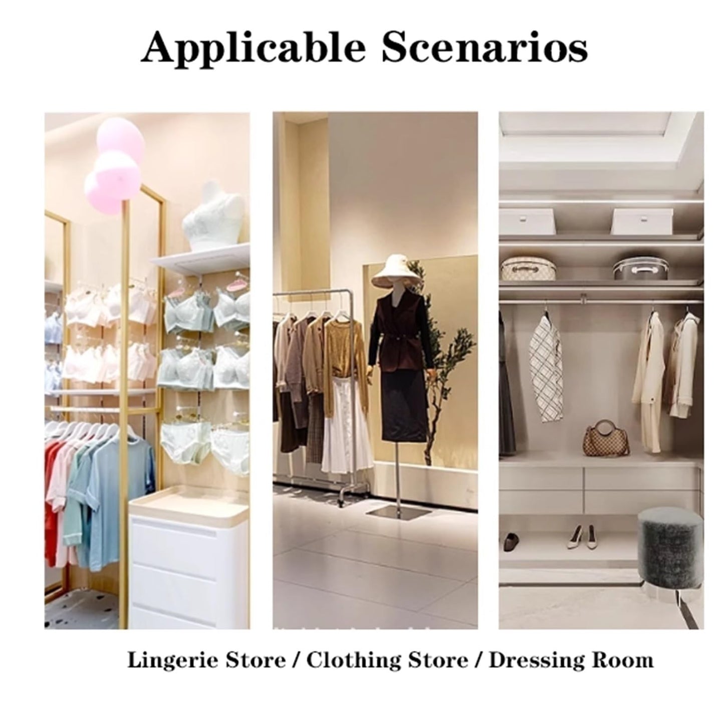Mobile Lingerie Bra Rack Swimsuit Organizer Hanger, Anti-Slip, Underwear Display Stand with Wheels, Commercial Clothing Store Shelf, for Shorts,Hats, Sock, 3 Tier(Silver,60 * 40 *
