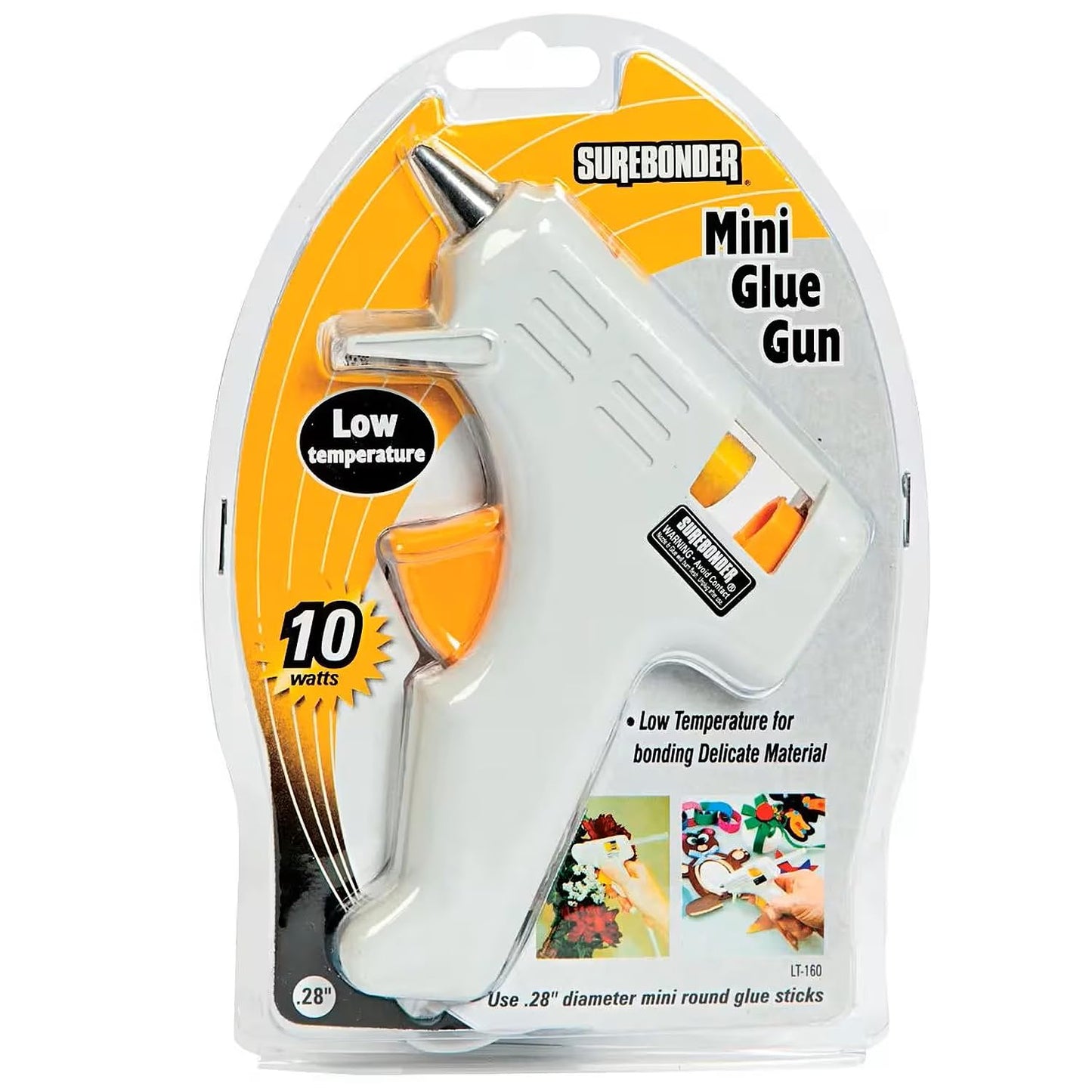 Surebonder® Low-Temperature Mini Glue Gun – 10W – Uses Mini Glue Sticks – Safer for Delicate Materials – Crafts, Classroom & DIY