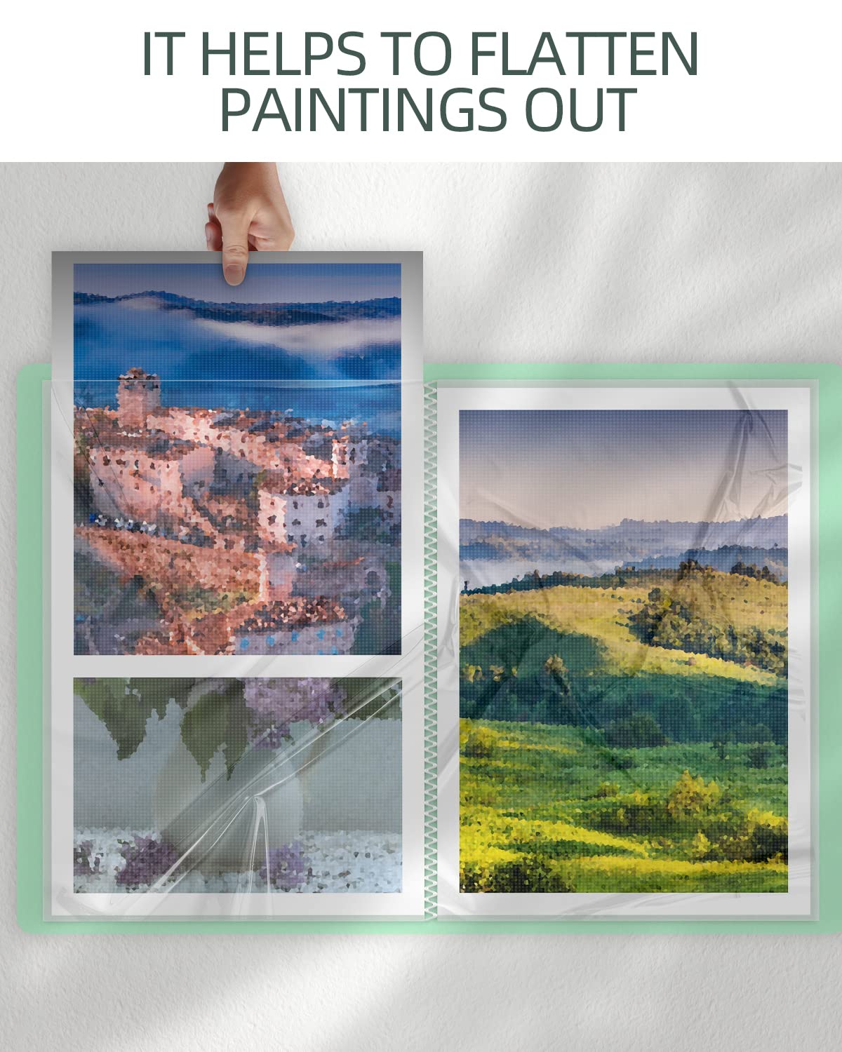 SXhyf A3 Diamond Painting Storage Book for 60 Diamond Painting Pics, Diamond Painting Accessories with 30 Pages Clear Sheet Protectors, Presentation Portfolio Folder for Artwork, 16.5x12.1in