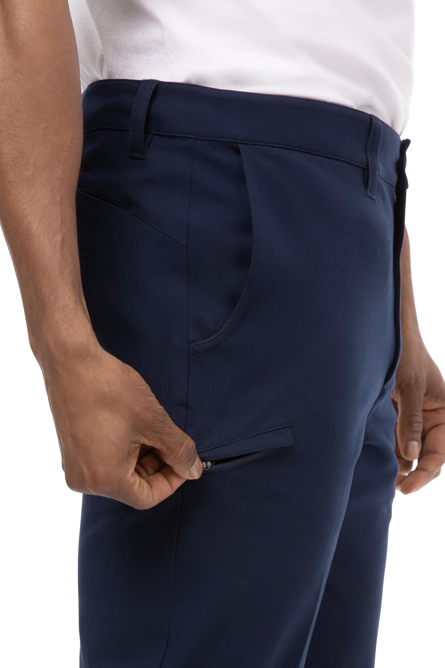 Chef Works Men's Stretch Fit Chino Pants, Navy, 32