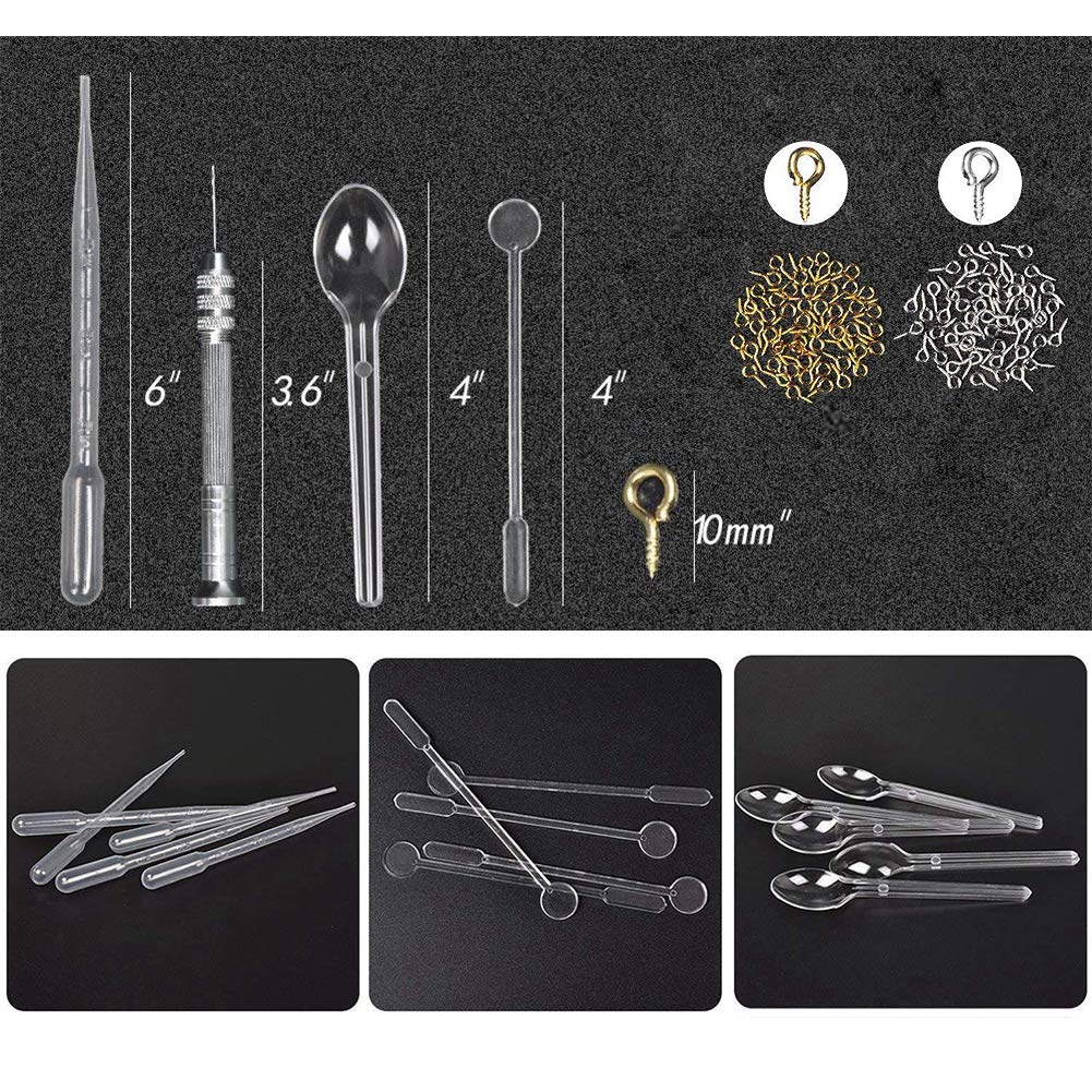 EuTengHao 132Pcs Animal Silicone Molds DIY Resin Casting Kit Contains 4 Bears 3D Bear Rabbit Cat Paw Mold Necklace Pendant Time Gem Eiffel Tower Jewelry Crystal