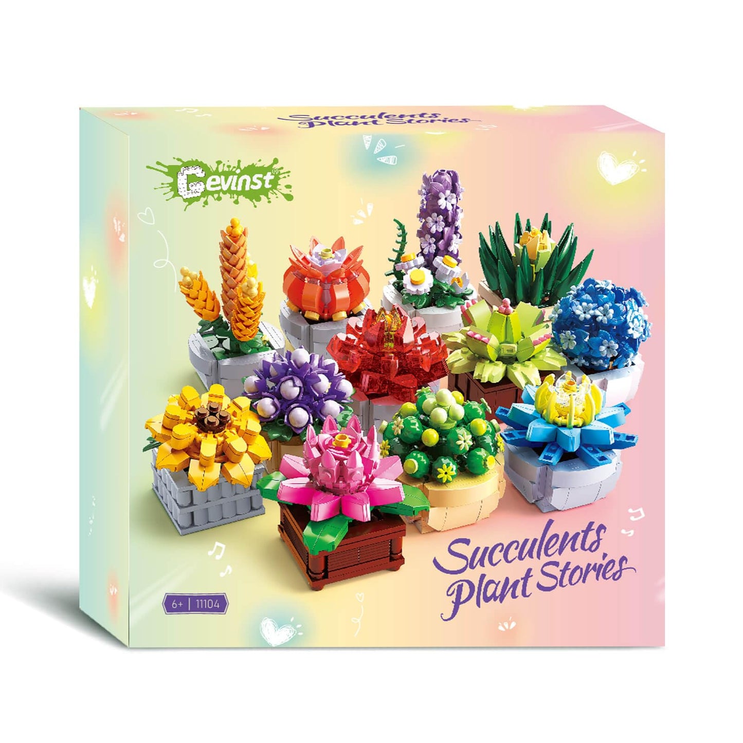 Succulents Set for Adults Building Sets, 12 Plants, Home Decor, Birthday Gifts for Women, Creative Housewarming Gifts, Botanical Collection, Flowers Succulents Artificial Plant Kit (1174 piece)
