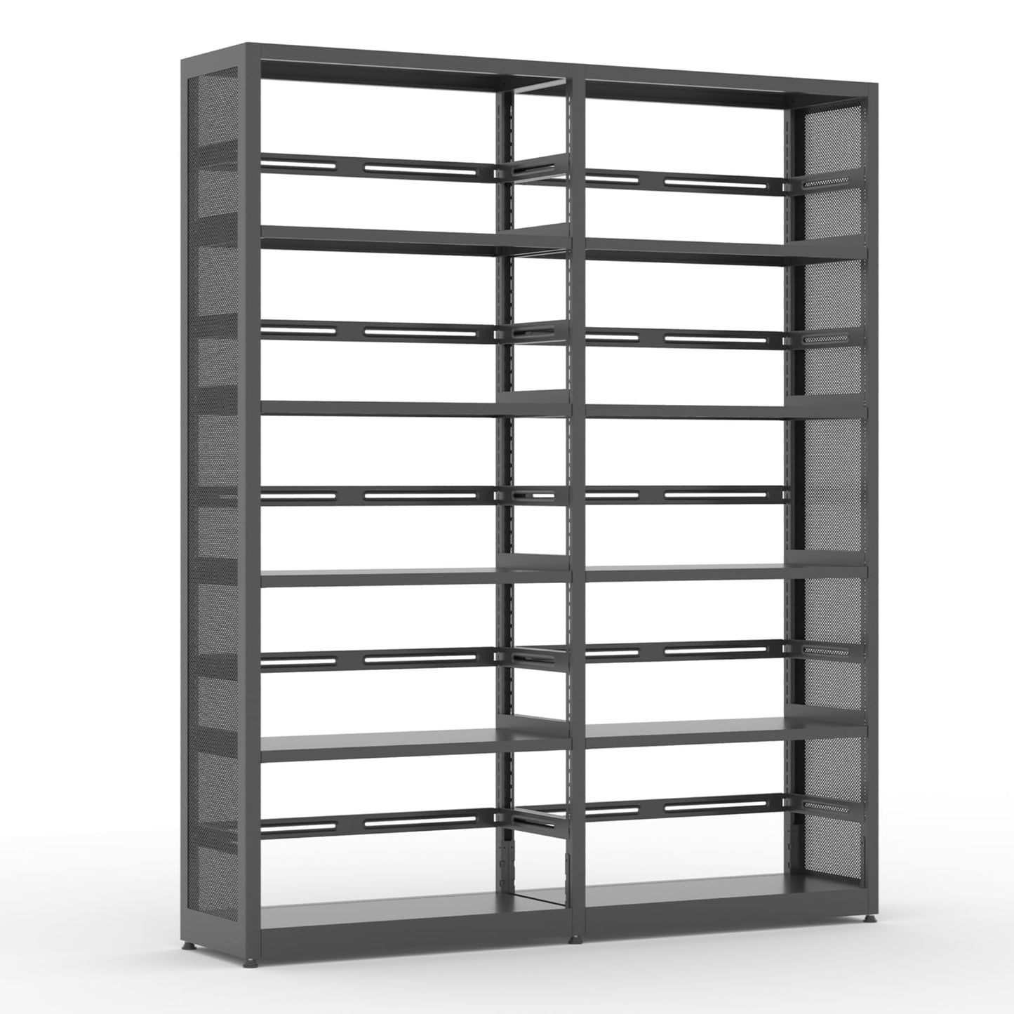 SteeLoong 5 Tier Bookshelf,Metal Storage Shelves Black Bookcase with 4 Adjustable Shelves,Shelving Unit Shelf Organizer,Tall Bookshelf Shelves for Living Room,Office(1 Main Shelf +1 Subframe Shelf)