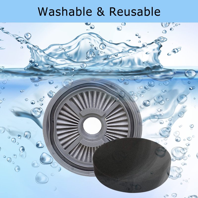 Aolleteau 1543 Filter Compatible with Bissell Symphony Pet All-in-One Vacuum and Steam Mop 1543 Series, 15436, 15437, 15438, Compare to Part# 1606886 (1 Pack Vacuum Filter & 1 Pack Foam Filter)