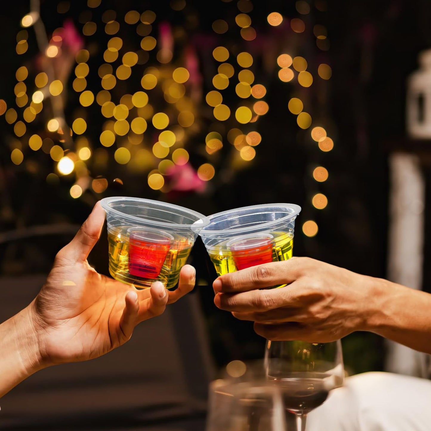 Coloch 200 Pack Plastic Bomber Cups, Disposable Bomb Cups Clear Power Bomber Double Shot Glass for Shots, Mixed Drinks, Party