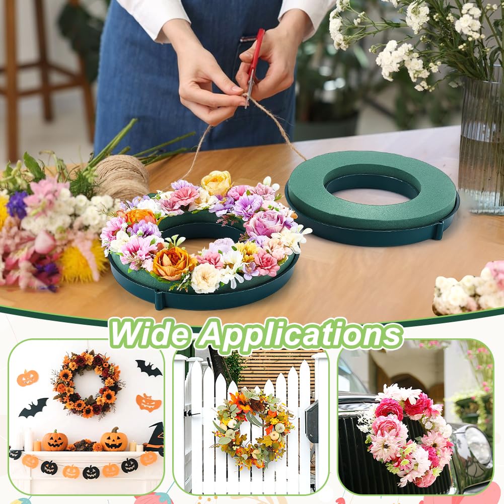 INTERWARM 5Pcs Flower Foam Rings, 9.84Inch Foam Mud Block Ring Artificial Floral Arrangement Mud Ring Wet Florist Wedding Car Decor for Valentine's Day Wedding Birthdays Home Table Centerpiece