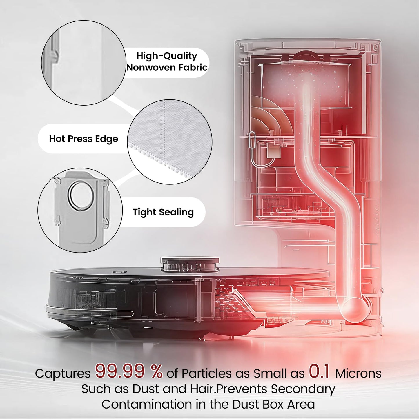 MIXEAL 24 Pack Accessories Compatible with Roborock Q10 S5+, Q10 S5, Q10 X5+, Q10 X5 Vacuum Cleaner, 2 Main Brushes, 6 Side Brushes, 6 Dust Bags, 4 HEPA Filters, 4 Mop Pads,2 Tools