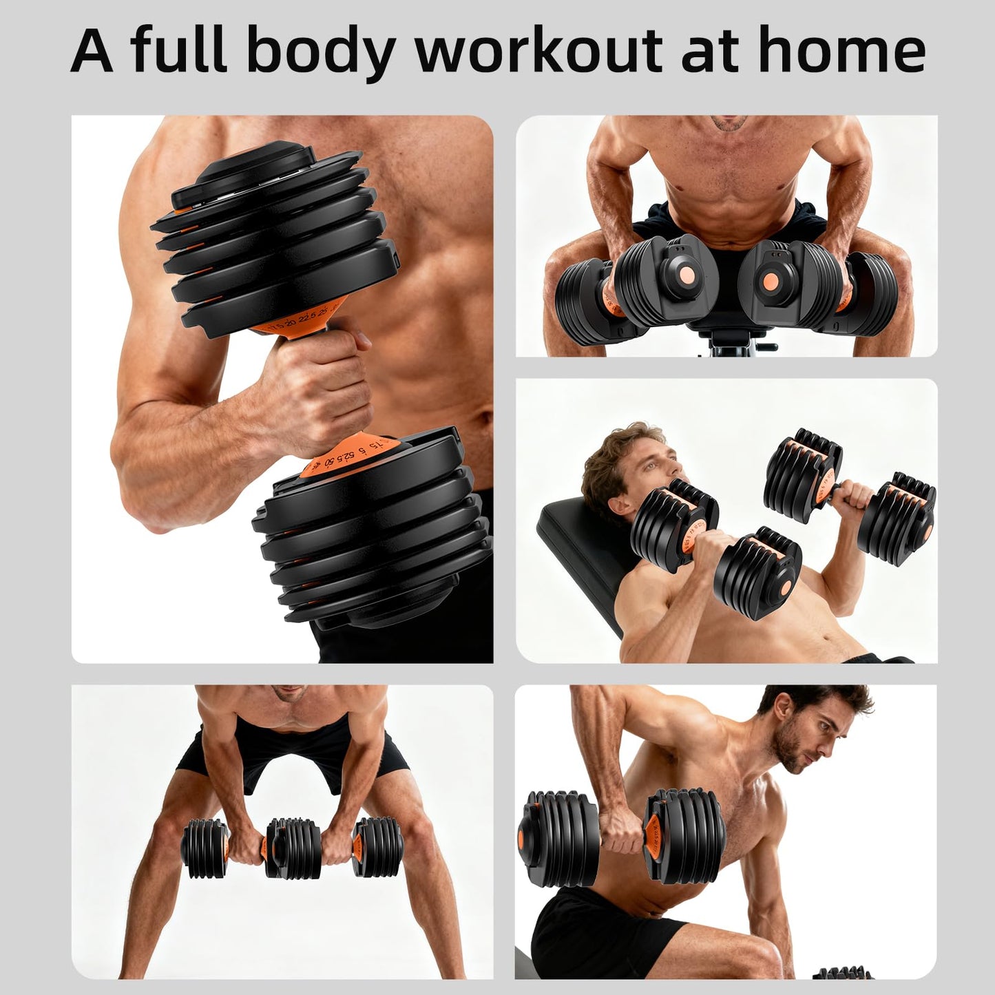 Moveta Adjustable Dumbbells Set of 2,Free Weights Dumbbells Set,Adjustable Dumbbell Set,52.5 lbs pair 105 lbs,15 in 1,for Men/Women Gym Equipment for Home Strength Training Equipment