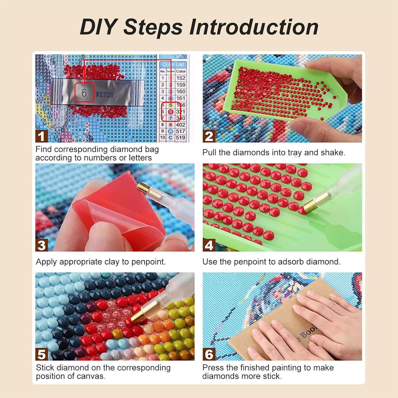 EIBEILI 4 Pack Diamond Painting Kits for Adults, Wine 5D Diamond Art Kits for Beginner DIY Full Drill Diamond Dots Crystal Craft Kits for Home Wall Decor Gifts(4 Pack/12X16 Inch)