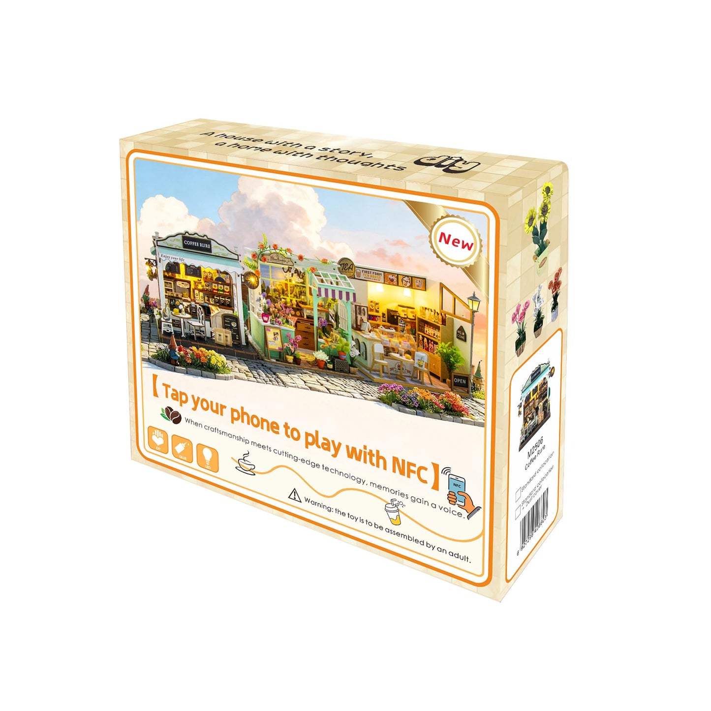 Cyraft Miniature Coffee Shop Kits DIY for Adults and Teens, Miniature House Book Nook with Lights, Craft Kit for Family and Friends