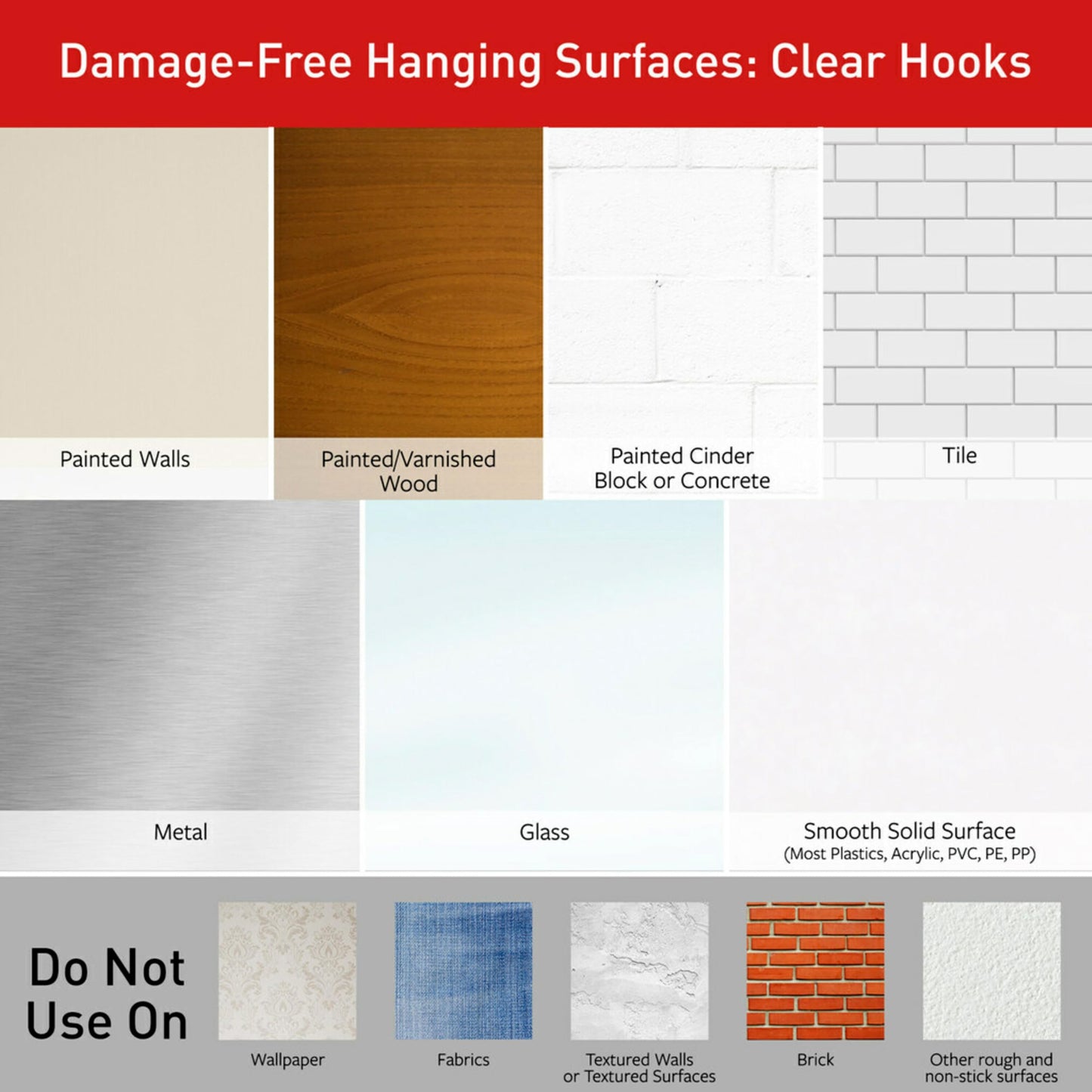 Command Small Stainless Steel Metal Hooks 8 Hooks 10 Strips Holds up to 0.5 lb Removable Self Adhesive Hooks Great for Wall Decor