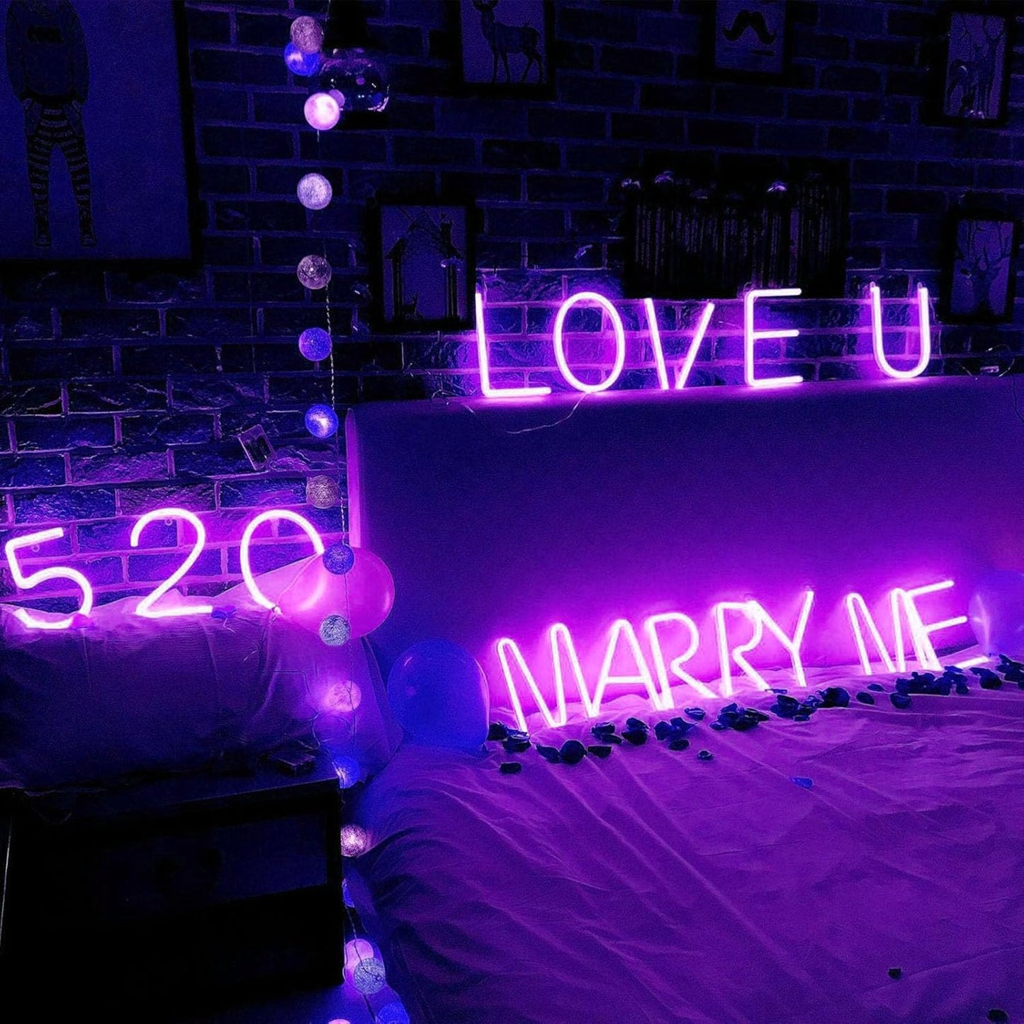 Neon Purple LED Marquee Letter Lights, Light Up Letters Glitter Alphabet Letter Sign Battery Powered for Night Light Birthday Party Wedding Girls Gifts Home Bar Christmas Decoration