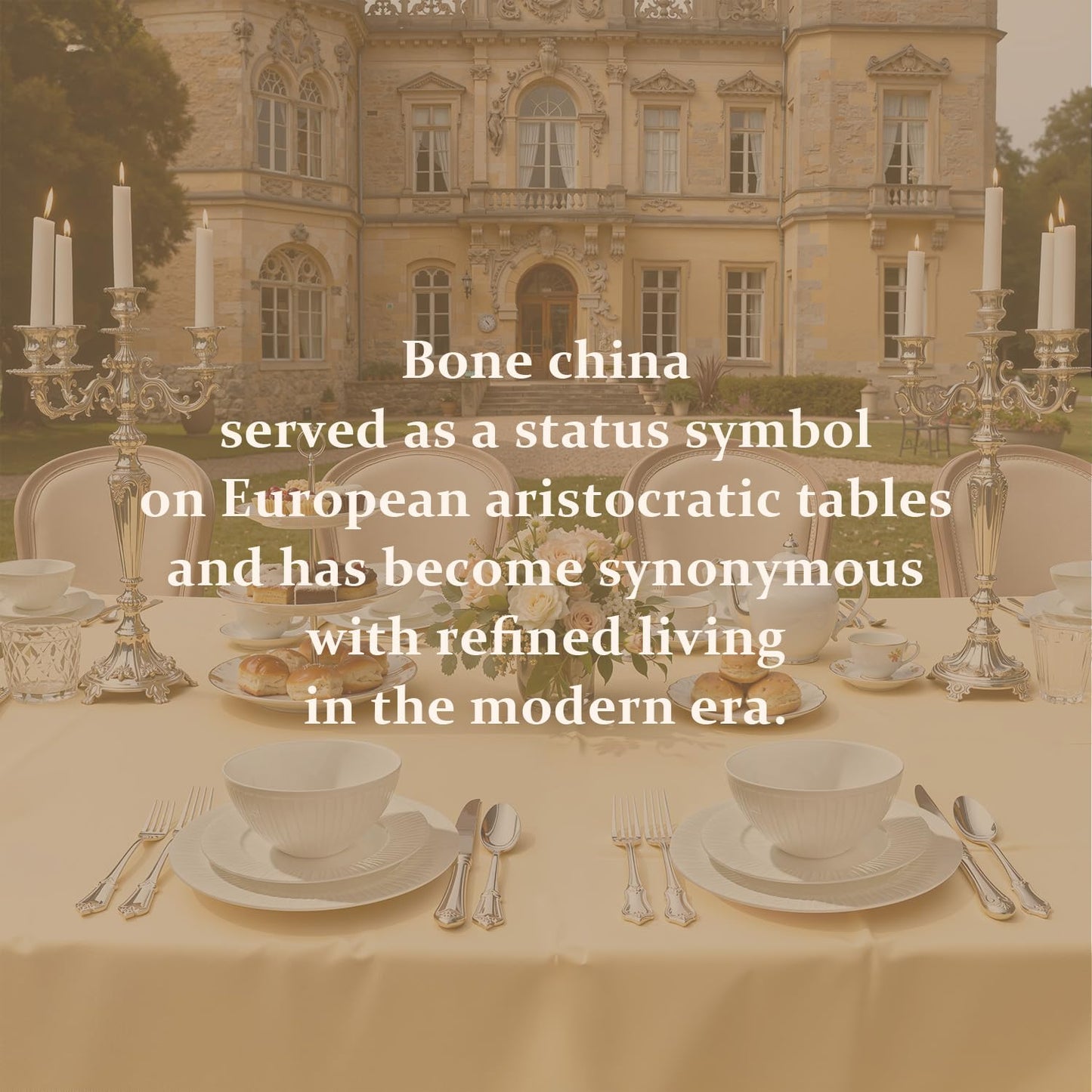 KINGSTONE 24-Piece Bone China Dinnerware Set with 40-Piece flatware, White Lightweight Porcelain Service for 8, for Family Dining, Restaurants, Gifting,Microwave and Dishwasher Safe