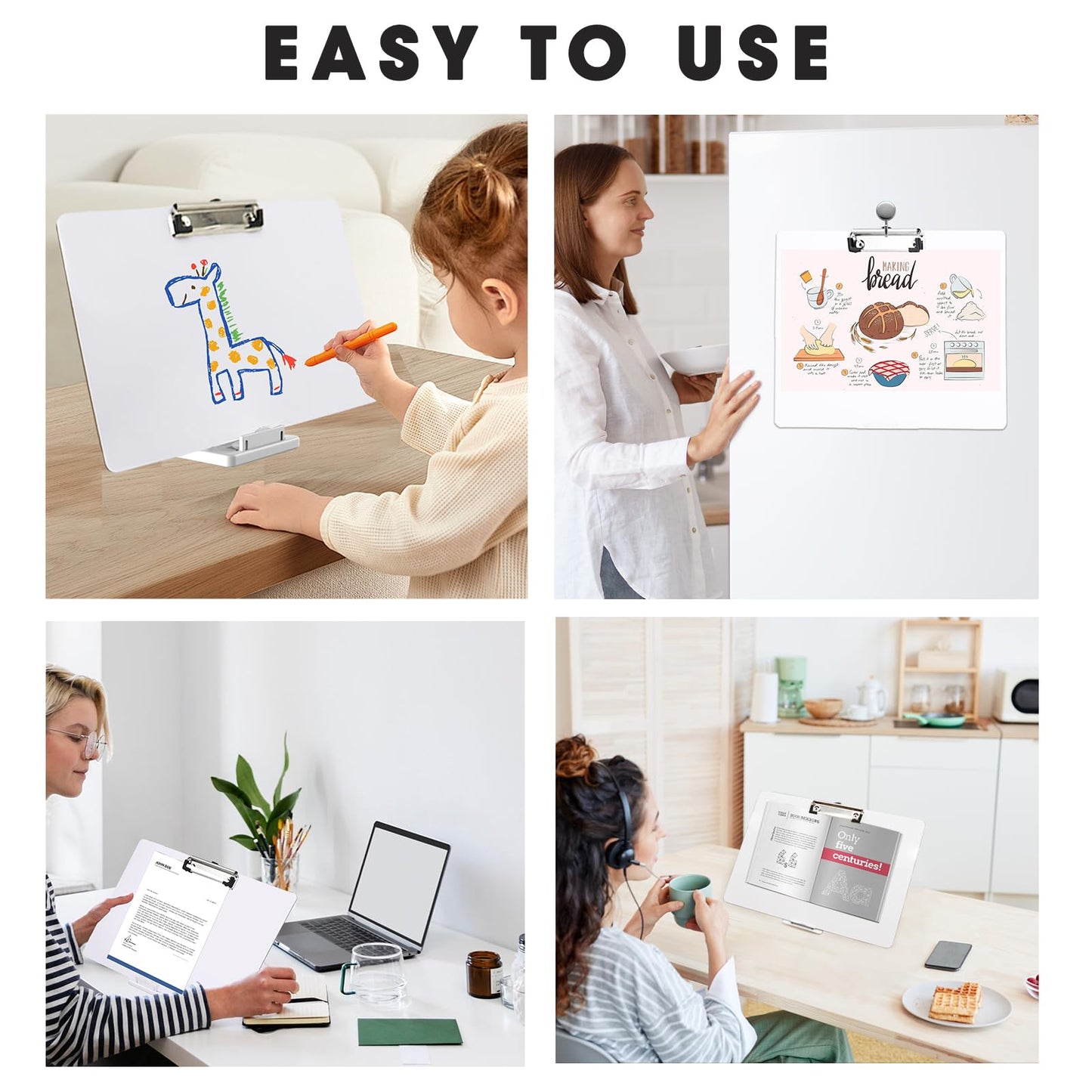10 Pcs Back to School Writing Slant Boards with Stand, Adjustable Desktop Whiteboard, Dry Erase Clipboard, Reusable Handwriting Practice for Reading, Writing, Drawing and Studying