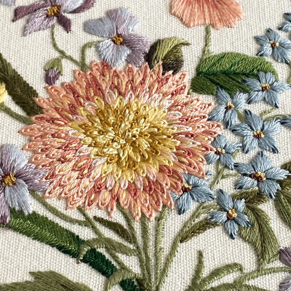 Myfelicity Embroidery kit for Adults and Beginners, Includes 3 Floral Pattern Fabrics, 3 Embroidery Hoops, Embroidery Floss and Other Tools.