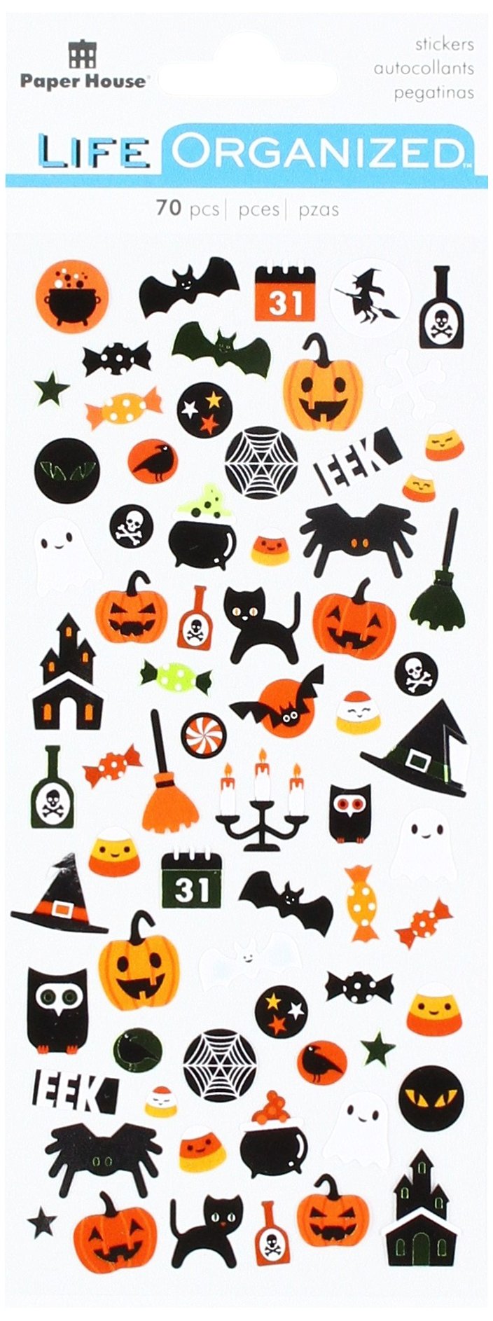 Paper House Productions STM-0003 Halloween Micro Stickers, 3-Pack