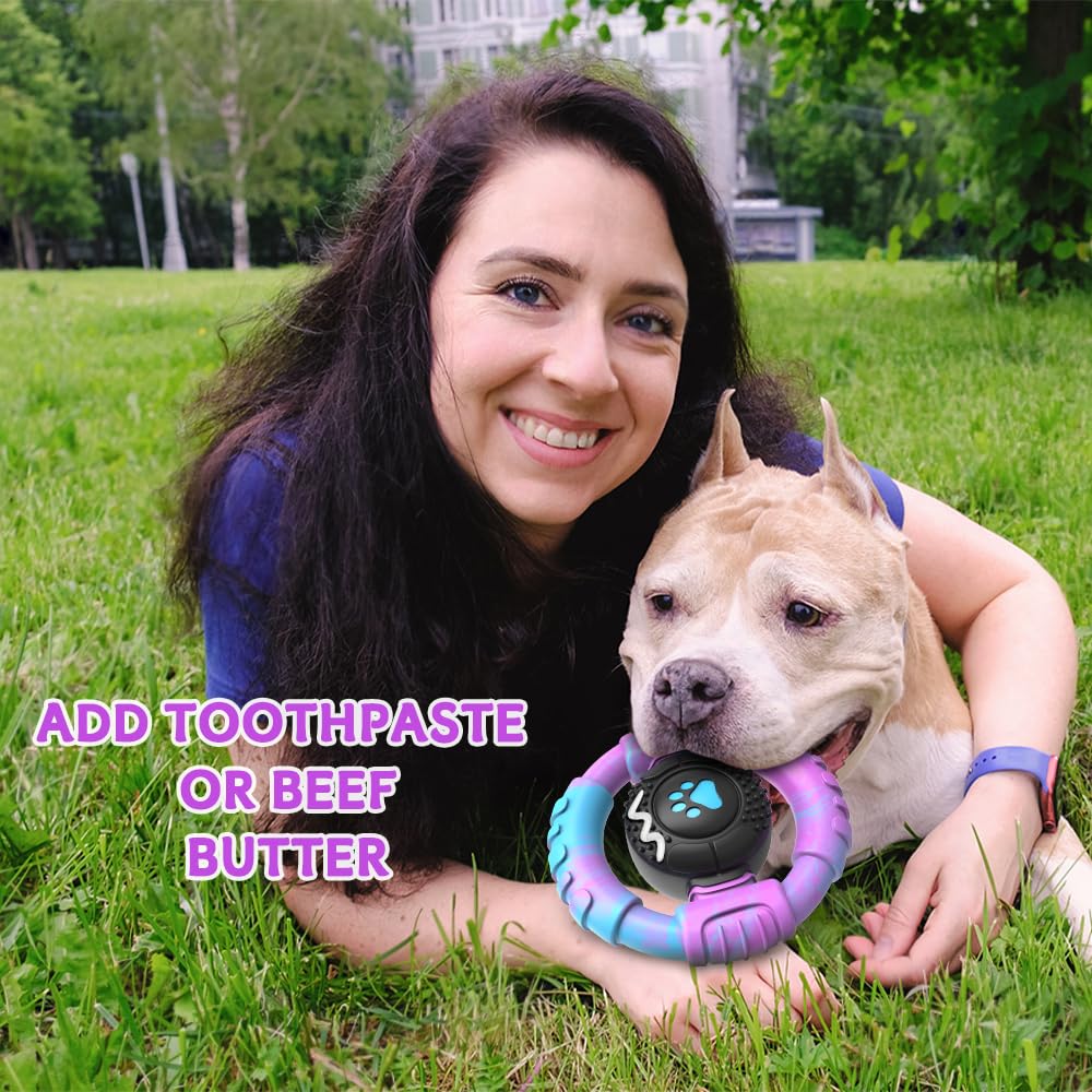 VRTOP Dog Toys for Aggressive Chewers Large Medium Small Breed Indestructible Durable Tough Squeaky Dog Chew Toys to Keep Them Busy Nylon Rubber Interactive Dog Toys