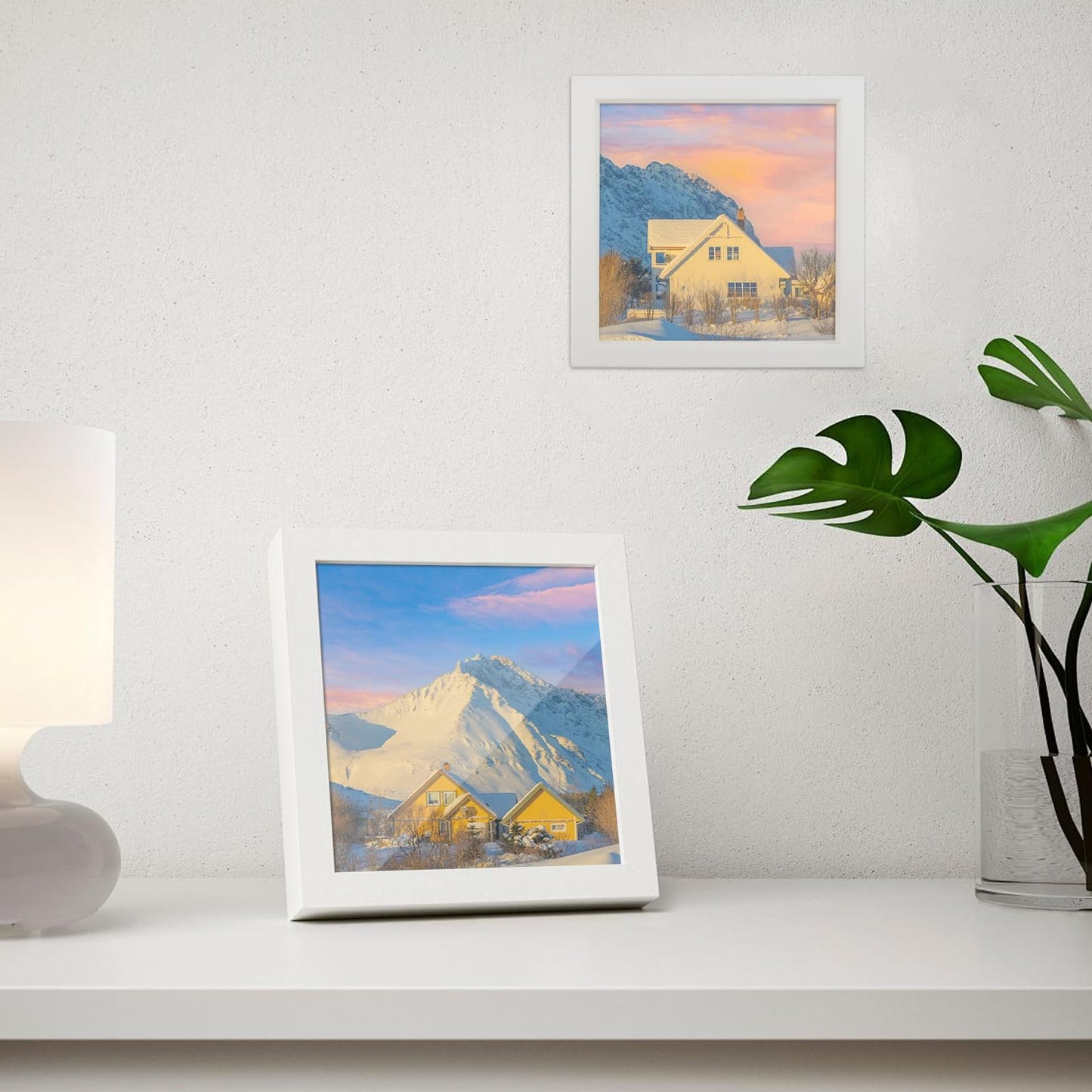 antor 2 Pack 6x6 Display Frames for Diamond Painting, Square Tabletop Stand Picture Frames for Diamond Art Projects and Completed DIY Artwork
